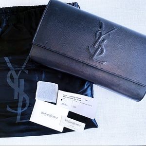 YSL Sac de Jour black clutch